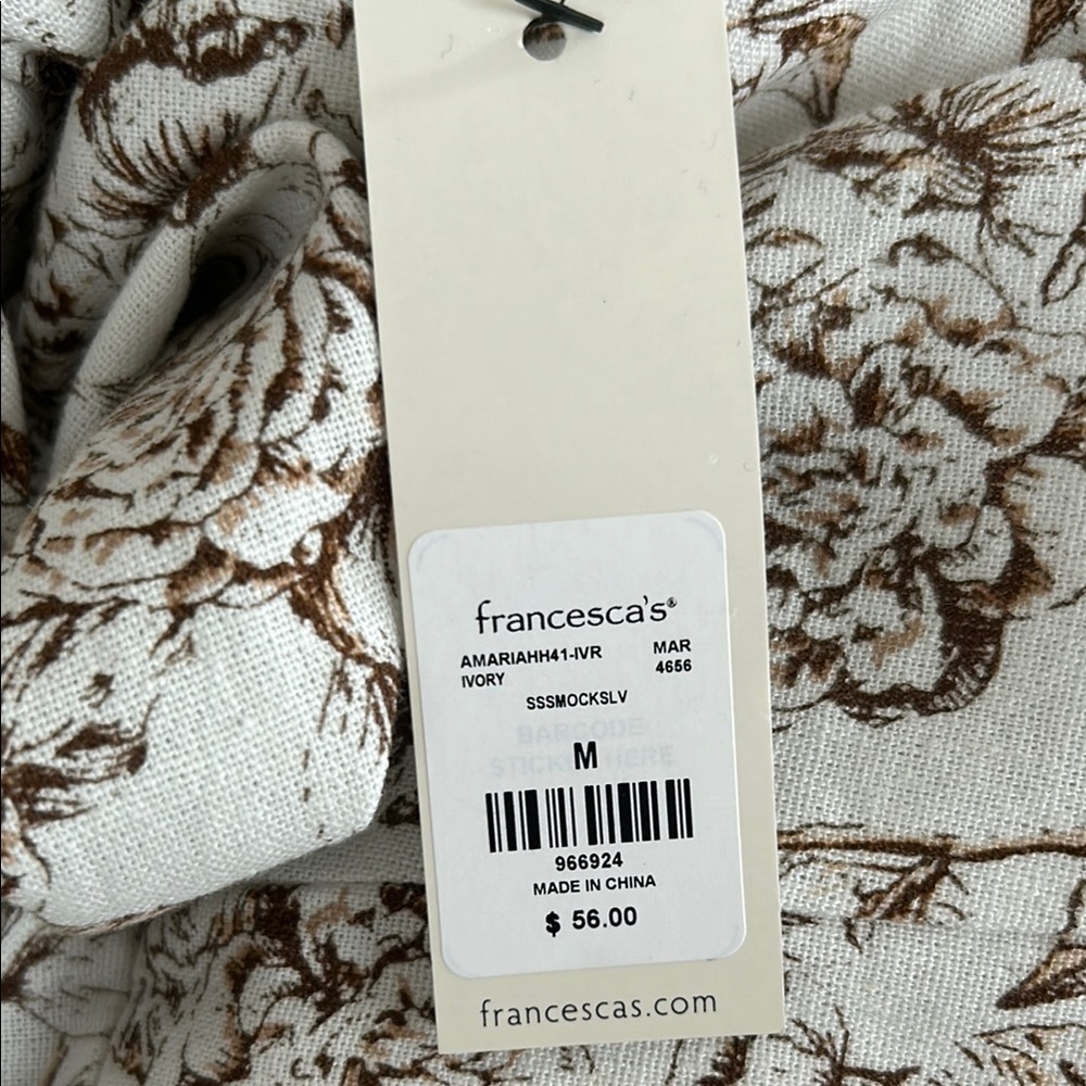 Francesca’s Floral Print Puff Sleeve Dress - Picture 3 of 4